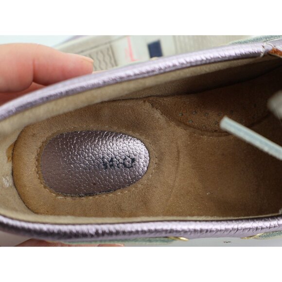 Sebago Seashell Two Eye Loafer Womens 8.5M Pink Metallic Comfort Moc Toe Flat - Picture 9 of 13
